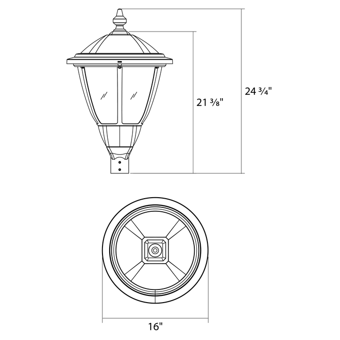 RAB Heritage Decorative Lantern Round With EX39 Base Pendant Mount Black (HTGL-RPB)