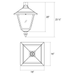 RAB Heritage Decorative Lantern Square With EX39 Base Pendant Mount Bronze (HTGL-SP)