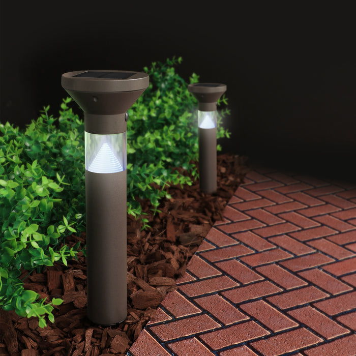 Feit Electric 12 Inch OneSync Landscape Bronze Solar Bollard Light CCT Selectable 2700K/3000K/4000K/5000K/6500K (BOLLARDSYNCSOL/BZ/RP)