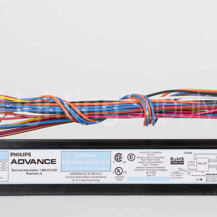 Advance ICN4S5490C2LSG35I Electronic Fluorescent Programmed Start Ballast For F54T5/HO F58T8 Lamps Run At 120-277V (913710268501)