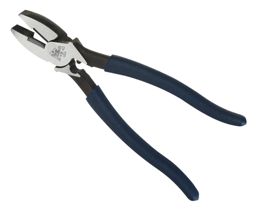 Ideal 9-1/2 Inch Linesman Plier With New England Nose-Crimping Die And Fish Tape Dipped Grip (30-435)