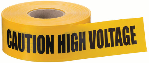 Ideal Barricade Tape Caution High Voltage Yellow 3 Inch X1000 Foot (42-003)