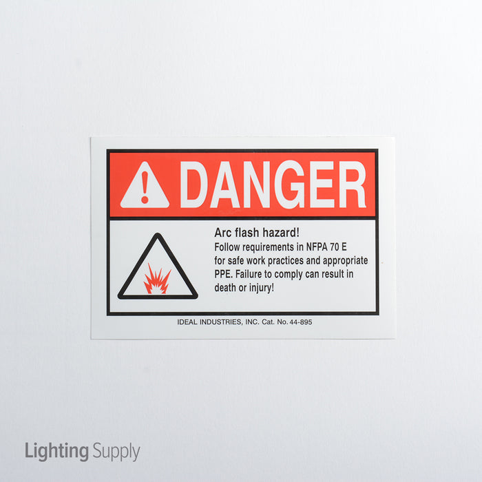 Ideal Danger Label NEC Arc Flash 4 Inch X 6 Inch Adhesive (44-895)
