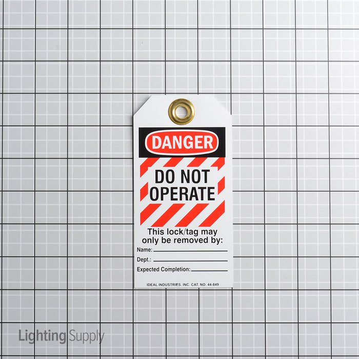 Ideal Heavy-Duty Lockout Tag Do Not Operate Striped 100 Per Box (44-1833)