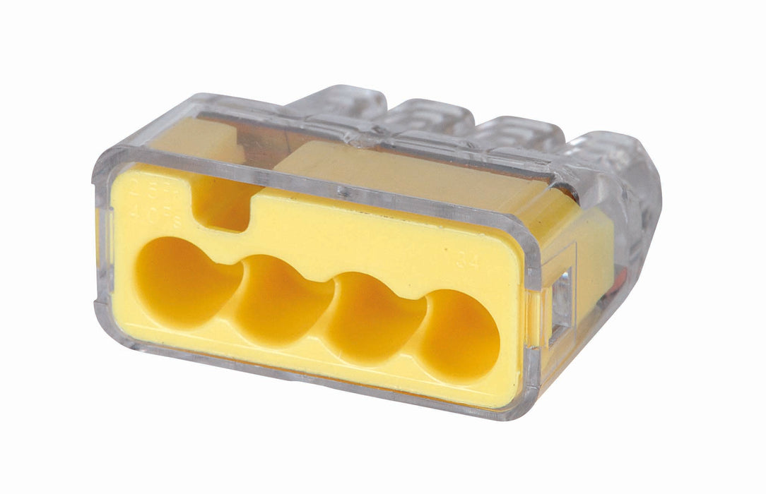 Ideal In-Sure Push-In Connector 34 4-Port Yellow 5000 Per Box (30-1634)