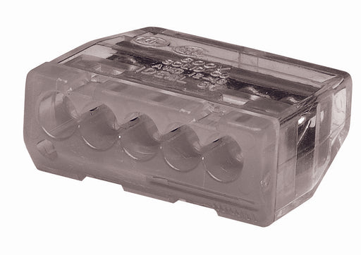 Ideal In-Sure Push-In Wire Connector 87 5-Port Gray 150 Per Jar (30-087J)