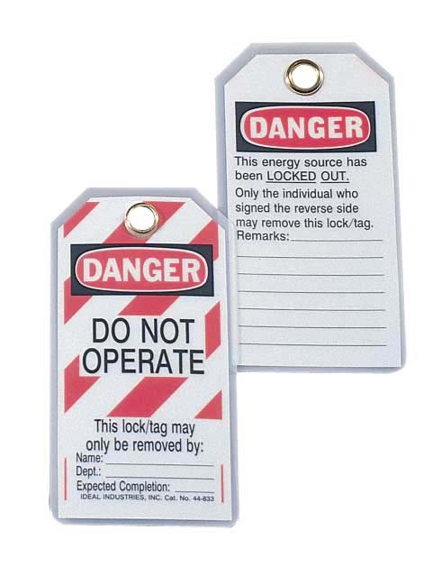 Ideal Lockout Tag Heavy-Duty Do Not Operate Striped 5 Per Card (44-833)