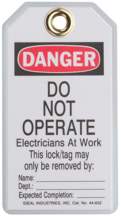 Ideal Lockout Tag Standard Do Not Operate Electric At Work 25 Per Box (44-843)