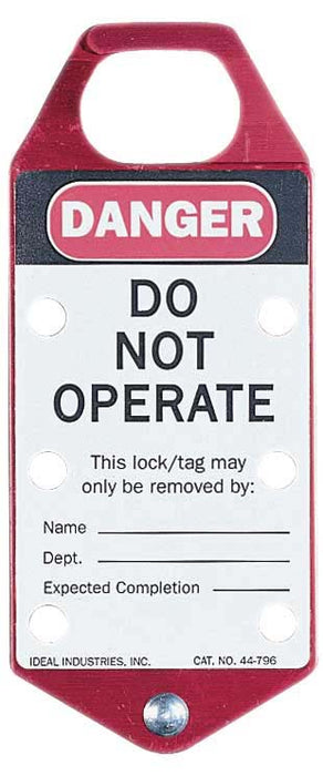 Ideal Safety Lockout Hasp Do Not Operate Red 1 Per Card (44-791)