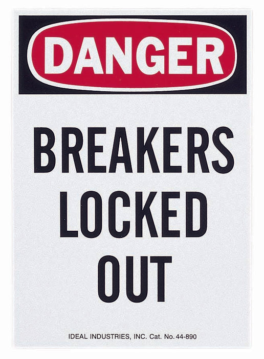 Ideal Safety Sign--Danger Breakers Locked Out Magnetic (44-890)