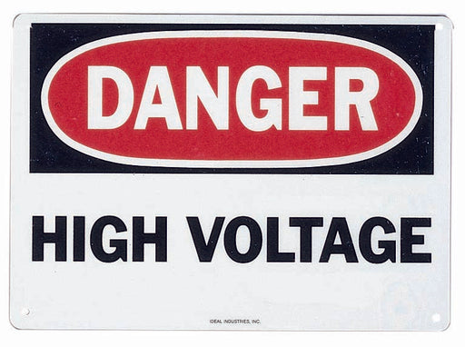 Ideal Safety Sign--Danger High Voltage Adhesive (44-863)