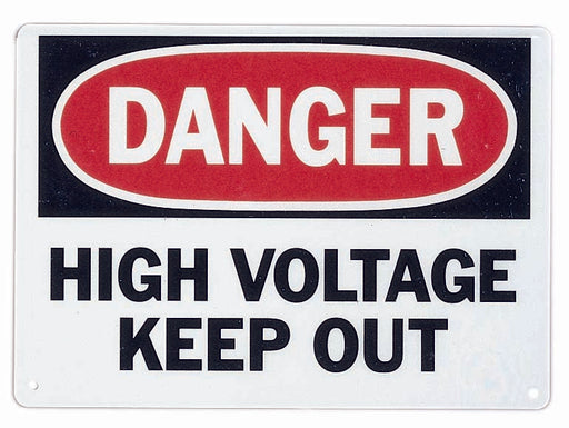 Ideal Safety Sign--Danger High Voltage Keep Out Fiberglass (44-880)