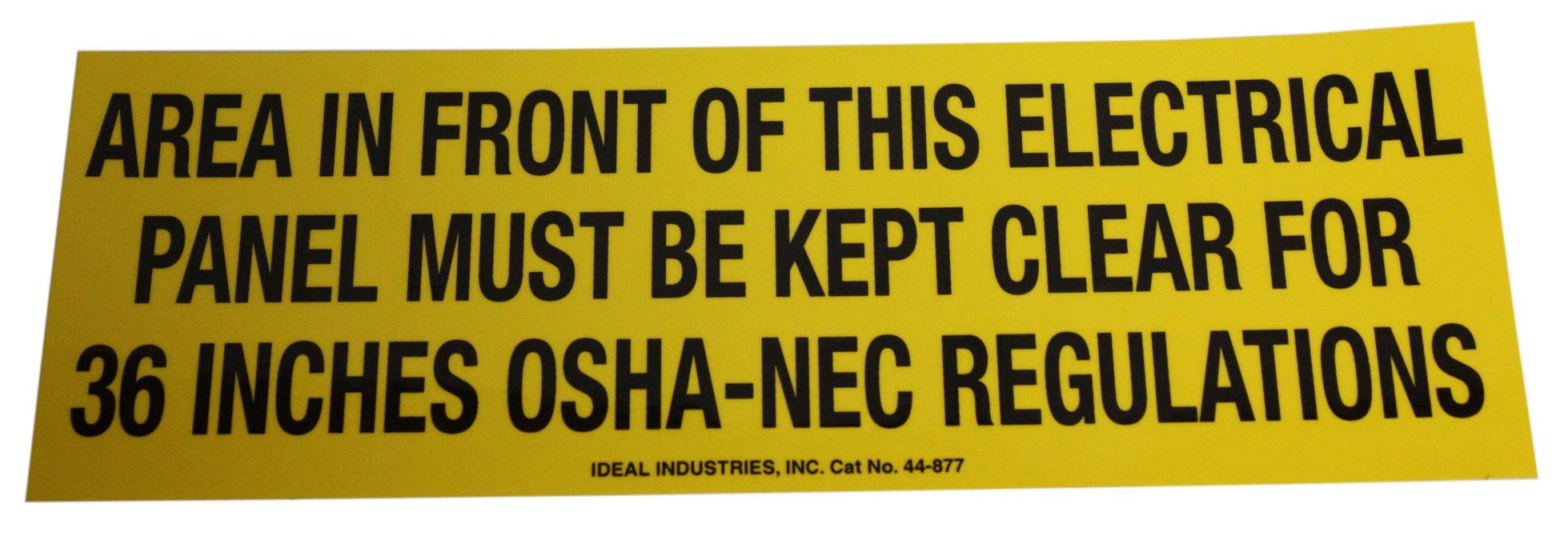 Ideal Safety Sign--Osha Regulation Adhesive (44-877)