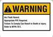 Ideal Warning Label NEC Arc Flash 3-1/2 Inch X 5 Inch Adhesive 100 Per Pack (44-892BK)