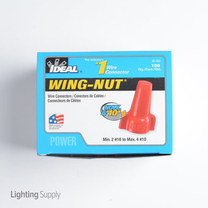 Ideal Wing-Nut Wire Connector Model 452 Red 100 Per Box (30-452)