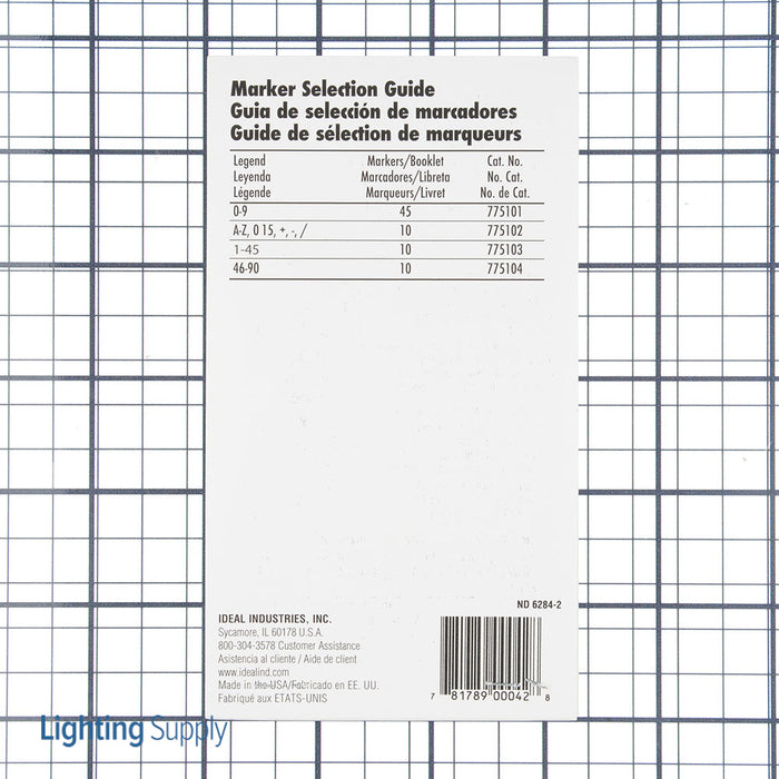 Ideal Wire Marker Booklet 0-9 (775101)