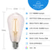 Feit Electric 8.8W [60W Equivalent] Daylight 5000K E26 Base ST19 Dusk To Dawn Filament LED Light Bulb (ST19CL950CA/DD/FILED)