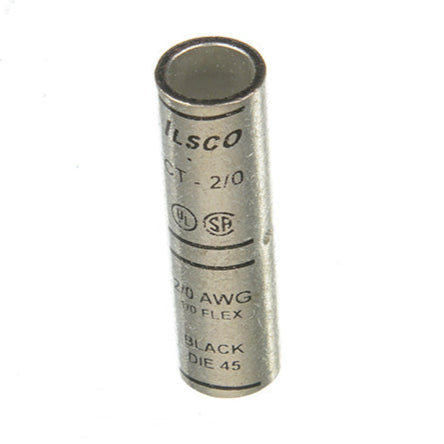 ILSCO Surecrimp Copper Compression Sleeve Conductor Size 2/0 Tin Plated UL CSA (CT-2/0)
