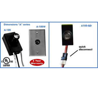 Precision Photo Control Lumatrol A Series With 3/8 Inch 18 NPS Threaded Stem (A105W)