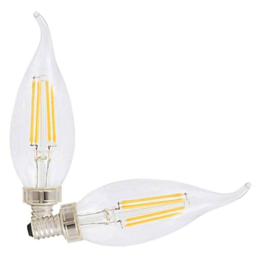 Sylvania LED6.5B13CBENTDIM935CL13YTLRP2 6.5W LED B13 Lamp Bent Tip Candelabra E12 Base 750Lm 3500K 120V 90 CRI Dimmable Clear 2-Pack Priced Per Each (42084)