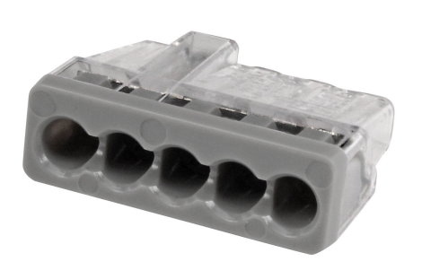 Ideal In-Sure Push-In Wire Connector Model 87 5-Port Gray 200 Per Jar (30-1087J)