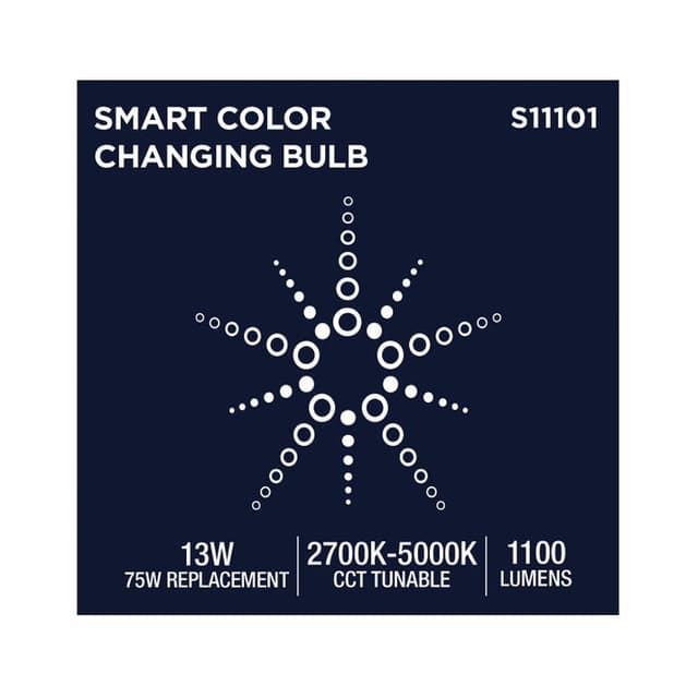 SATCO/NUVO Starfish 13W LED A21 Medium E26 Base 2700K-5000K RGBTW 120V 1100Lm 90 CRI Dimmable White (S11101)