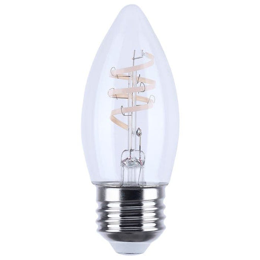 SATCO/NUVO 4W B11 LED Reminiscent Flex Gray Coil Filament Medium E26 Base 3000K 350Lm 93 CRI 120V Dimmable Clear (S12555)