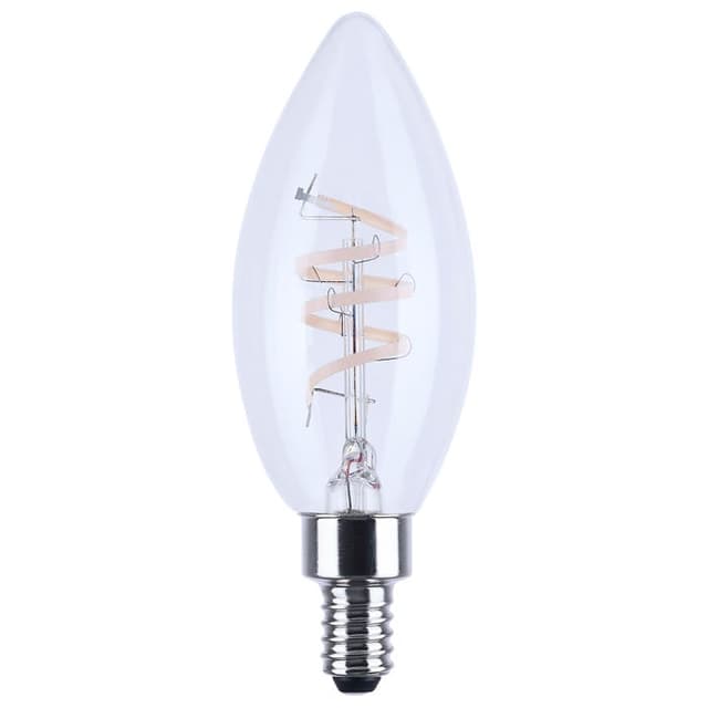 SATCO/NUVO 4W B11 LED Reminiscent Flex Gray Coil Filament E12 Base 3000K 120V 350Lm 93 CRI Dimmable Clear (S11533)