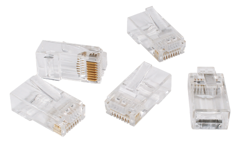 Ideal CAT6 Feed-Thru Modular Plugs And Strain Boots 10 Per Card (85-382)