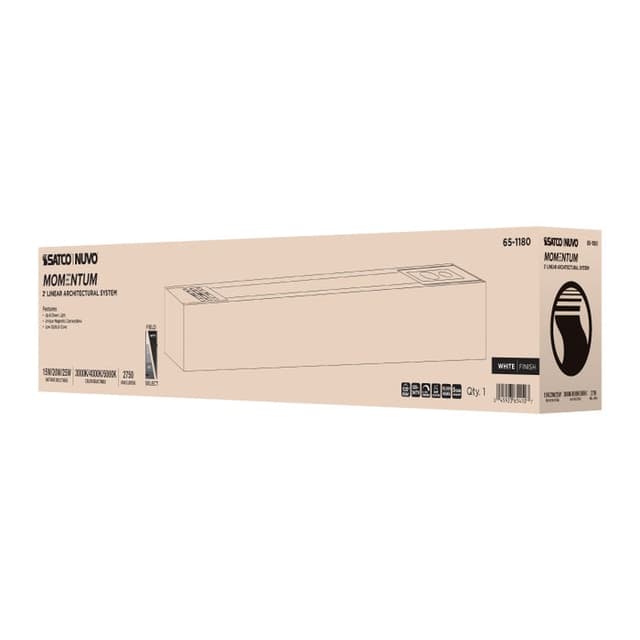 SATCO/NUVO 2 Foot LED Connectable Linear Strip Up And Down Wattage/CCT Selectable 15W/20W/25W 3000K/4000K/5000K 120-347V 80 CRI Dimmable White (65-1180)