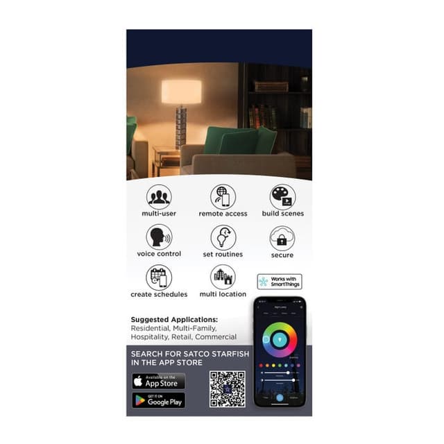 SATCO/NUVO Starfish 13W LED A21 Medium E26 Base 2700K-5000K RGBTW 120V 1100Lm 90 CRI Dimmable White (S11101)