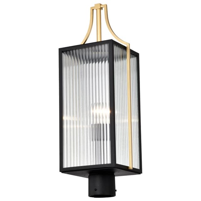SATCO/NUVO Holden Outdoor Post Lantern Gold And Black Finish Clear Glass (60-8504)