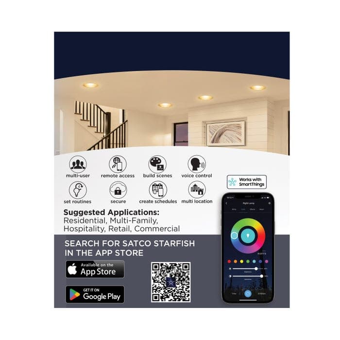 SATCO/NUVO Starfish 15W LED PAR38 Medium E26 Base 2700K-5000K RGBTW 120V 1200Lm 90 CRI Dimmable White (S11108)