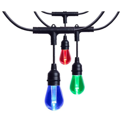 SATCO/NUVO 48 Foot Smart LED String Light With Starfish Technology [15] S14 Lamps RGBTW 120V Dimmable Black Wire (S11191)