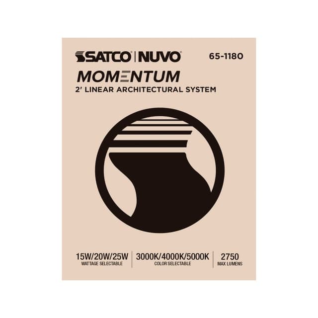 SATCO/NUVO 2 Foot LED Connectable Linear Strip Up And Down Wattage/CCT Selectable 15W/20W/25W 3000K/4000K/5000K 120-347V 80 CRI Dimmable White (65-1180)