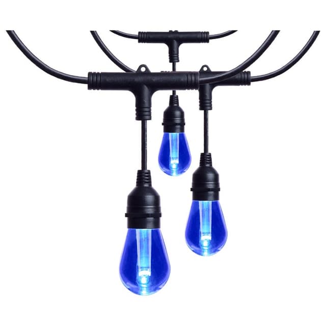 SATCO/NUVO 24 Foot Smart LED String Light With Starfish Technology [12] S14 Lamps RGBTW 120V Dimmable Black Wire (S11190)