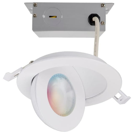 SATCO/NUVO 4 Inch LED Smart Directional Low-Profile Downlight 9W 950Lm 120-277V 90 CRI 36 Degree Beam Angle White Trim (S11293R1)