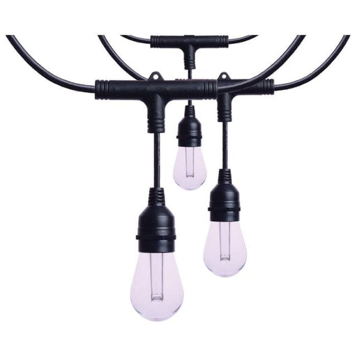 SATCO/NUVO 48 Foot Smart LED String Light With Starfish Technology [15] S14 Lamps RGBTW 120V Dimmable Black Wire (S11191)