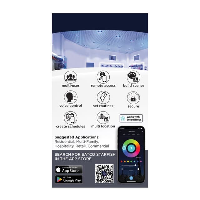 SATCO/NUVO Starfish 6W LED R20 Medium E26 Base 2700K-5000K RGBTW 120V 480Lm 90 CRI Dimmable White (S11103)