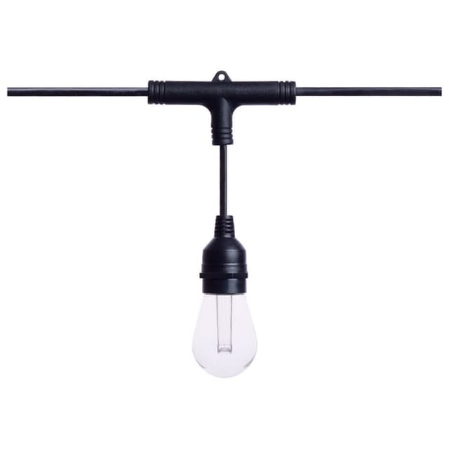 SATCO/NUVO 24 Foot Smart LED String Light With Starfish Technology [12] S14 Lamps RGBTW 120V Dimmable Black Wire (S11190)