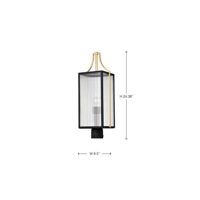SATCO/NUVO Holden Outdoor Post Lantern Gold And Black Finish Clear Glass (60-8504)