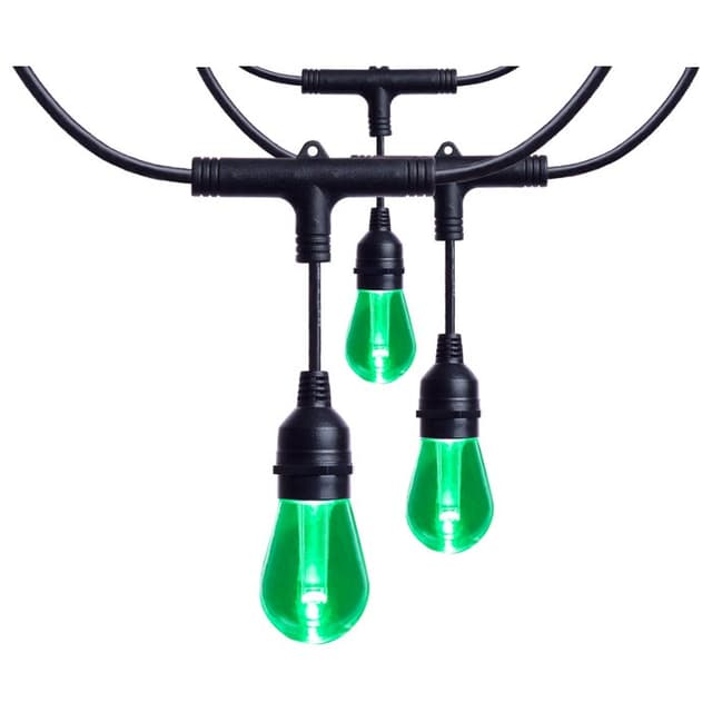 SATCO/NUVO 48 Foot Smart LED String Light With Starfish Technology [15] S14 Lamps RGBTW 120V Dimmable Black Wire (S11191)