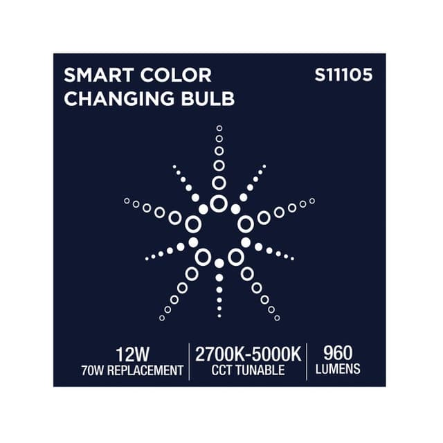 SATCO/NUVO Starfish 12W LED BR40 Medium E26 Base 2700K-5000K RGBTW 120V 960Lm 90 CRI Dimmable White (S11105)