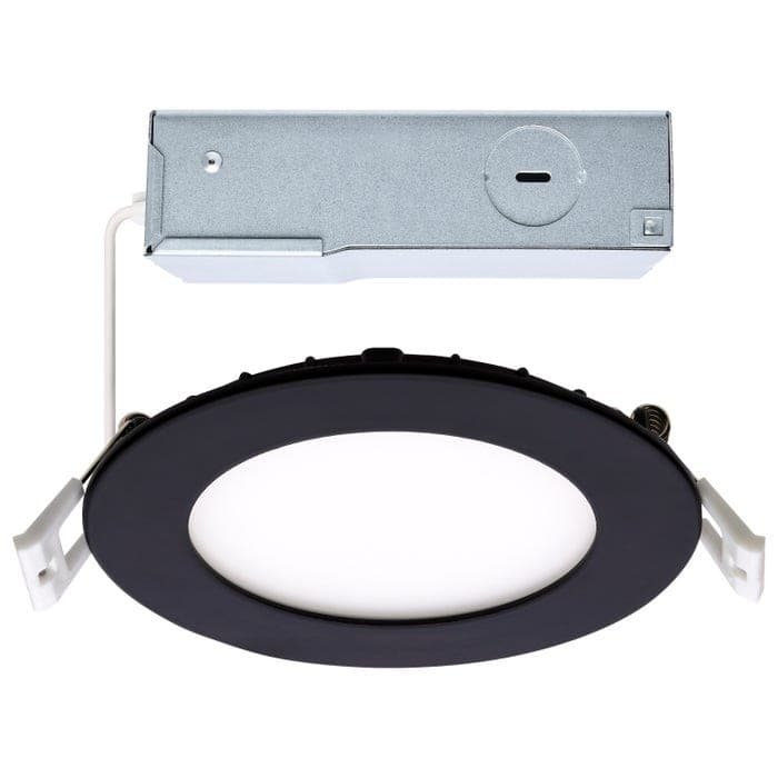 SATCO/NUVO 10W LED Direct Wire Downlight 4 Inch CCT Selectable 2700K/3000K/3500K/4000K/5000K 90 CRI Dimmable 120V Round Remote Driver Black (S11874R1)