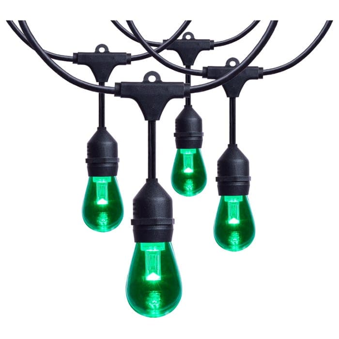 SATCO/NUVO 24 Foot LED String Light [12] S14 Lamps RGBTW 120V Dimmable Black Wire Infrared Remote (S8031R1)