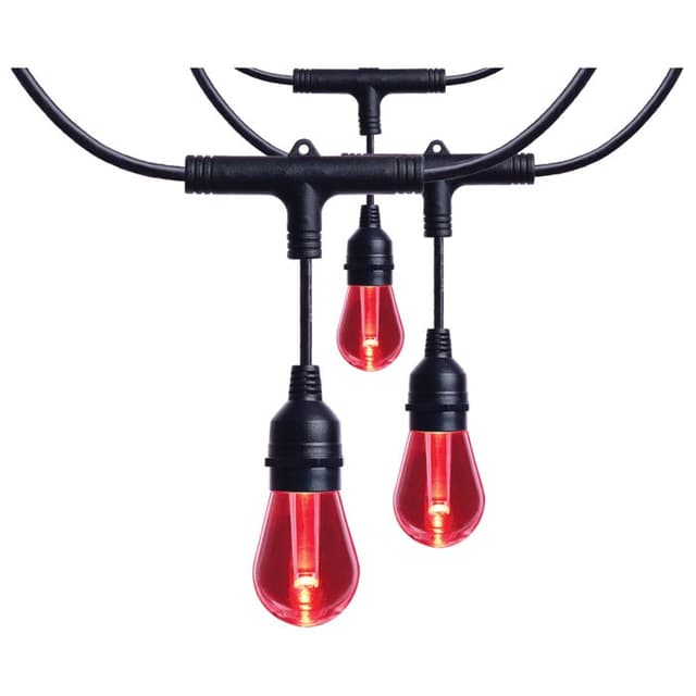 SATCO/NUVO 24 Foot Smart LED String Light With Starfish Technology [12] S14 Lamps RGBTW 120V Dimmable Black Wire (S11190)