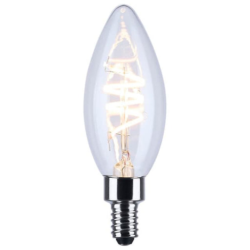 SATCO/NUVO 4W B11 LED Reminiscent Flex Gray Coil Filament E12 Base 2700K 120V 350Lm 93 CRI Dimmable Clear (S11525R1)