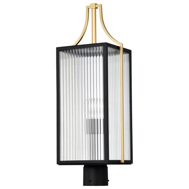 SATCO/NUVO Holden Outdoor Post Lantern Gold And Black Finish Clear Glass (60-8504)
