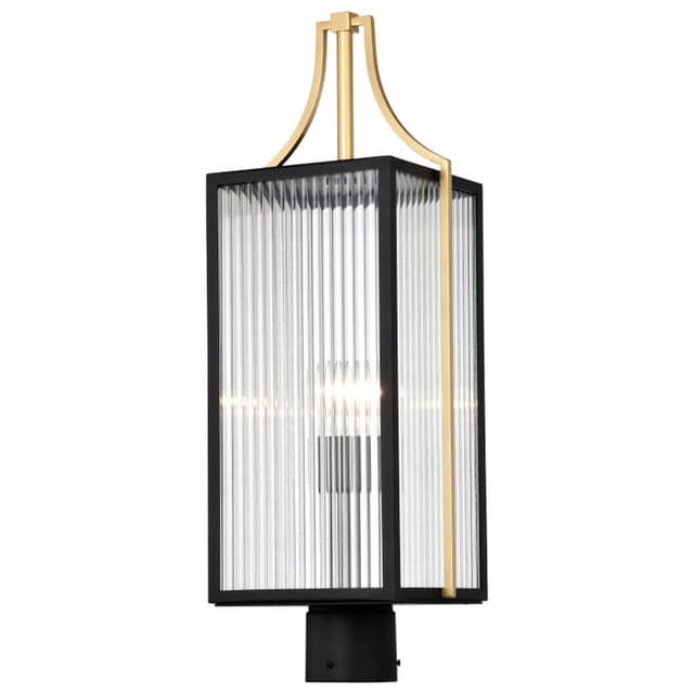 SATCO/NUVO Holden Outdoor Post Lantern Gold And Black Finish Clear Glass (60-8504)