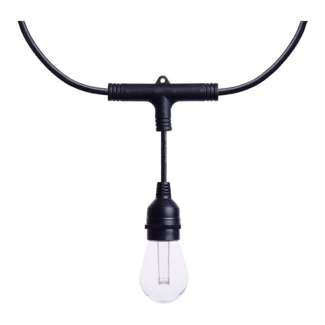 SATCO/NUVO 24 Foot Smart LED String Light With Starfish Technology [12] S14 Lamps RGBTW 120V Dimmable Black Wire (S11190)